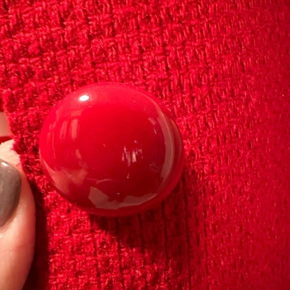 Women’s Tulle Red Pea Coat - Picture 5 of 6